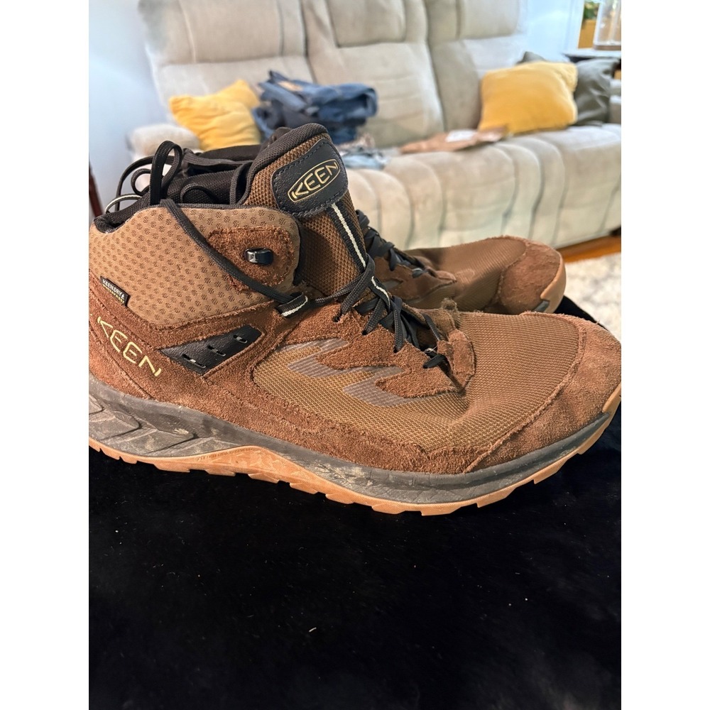 KEEN NXIS EVO Mid Waterproof Hiking Boots Mens 14 Brown Black 1026107